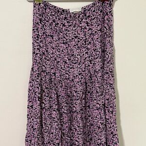 H&M Pink and Black Floral Skirt